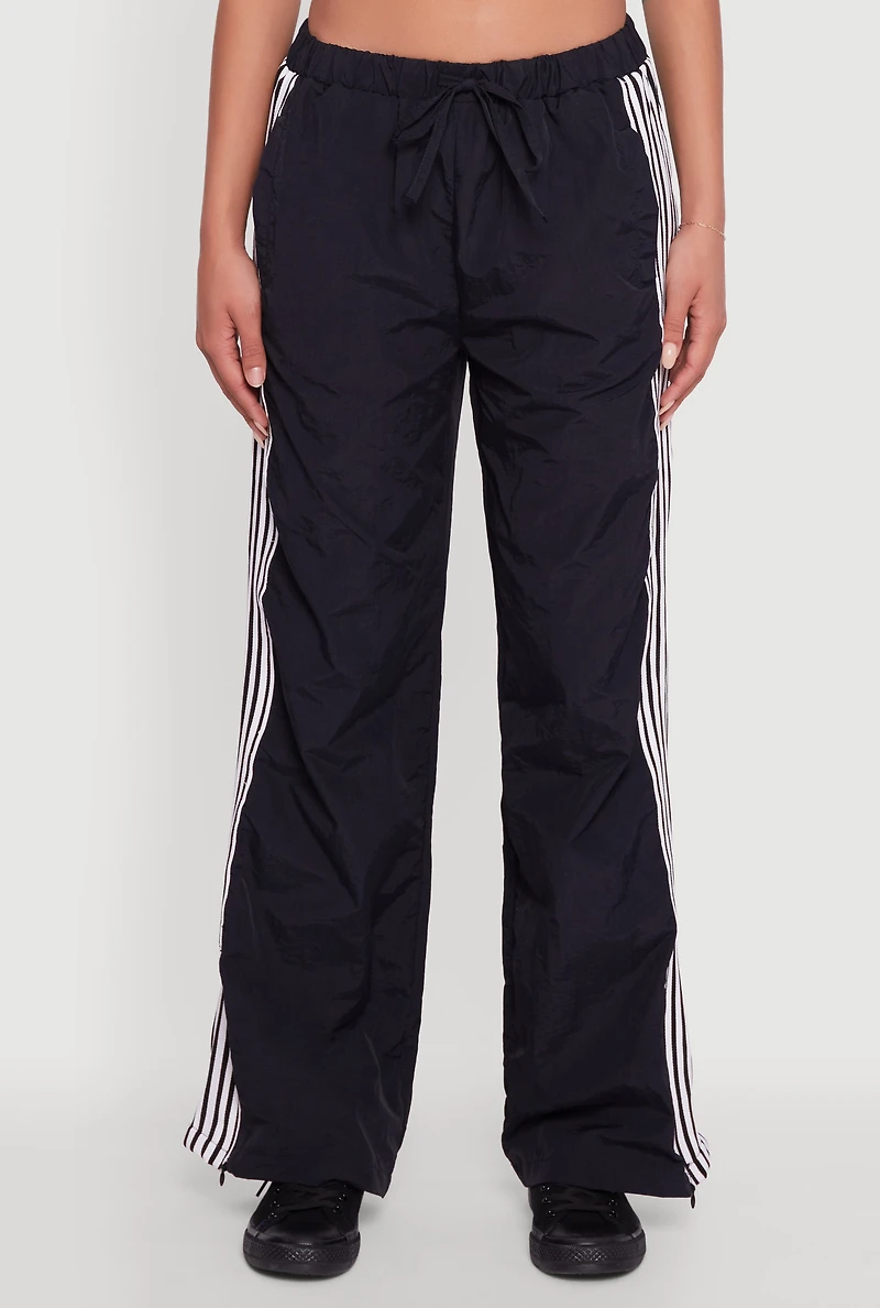 Womens Side Striped Nylon Track Pants,