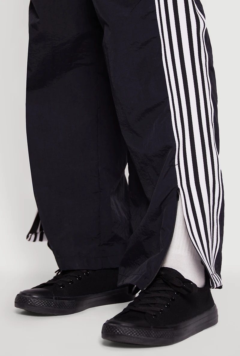 Womens Side Striped Nylon Track Pants,