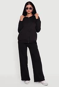 Fleece Lined Hooded Zip Front Sweatshirt