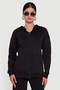 Fleece Lined Hooded Zip Front Sweatshirt