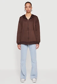 Fleece Lined Hooded Zip Front Sweatshirt