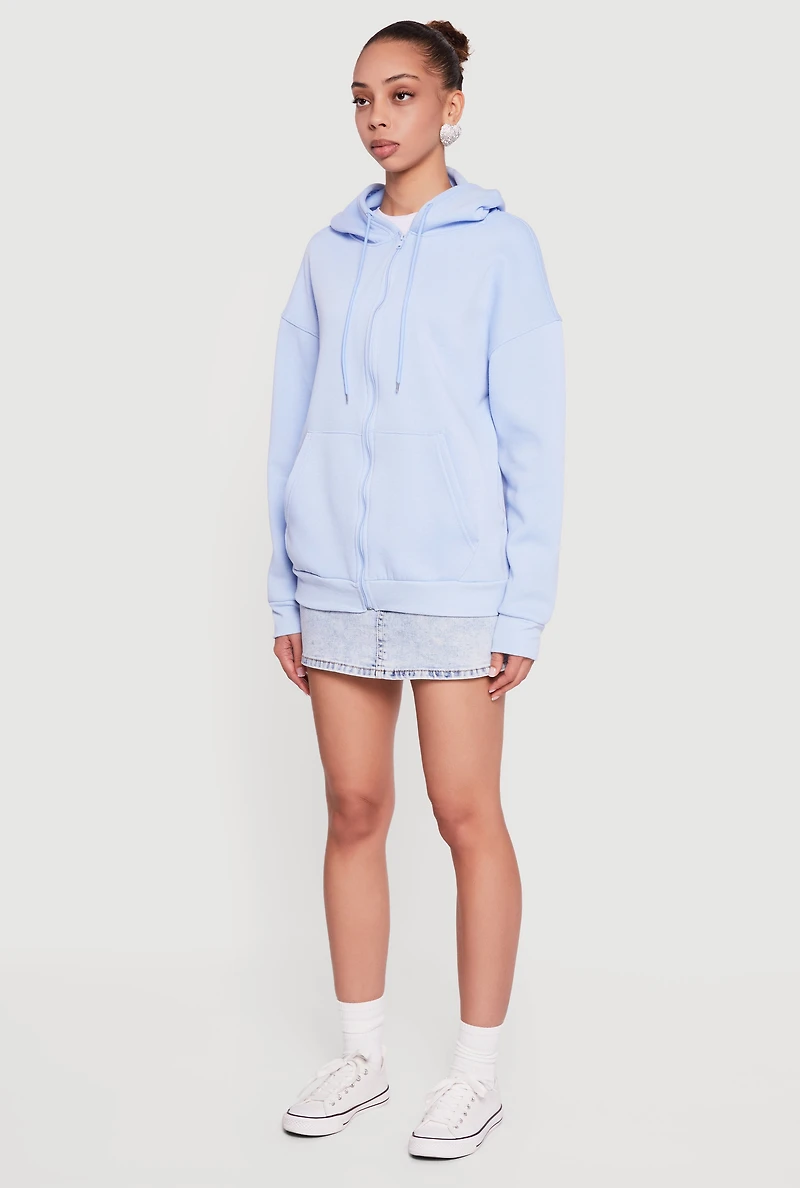 Fleece Lined Hooded Zip Front Sweatshirt