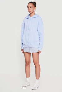 Fleece Lined Hooded Zip Front Sweatshirt