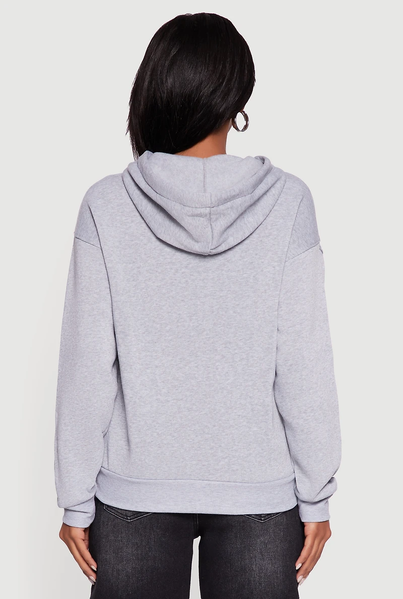 Boxy Kangaroo Pocket Long Sleeve Pullover Hoodie