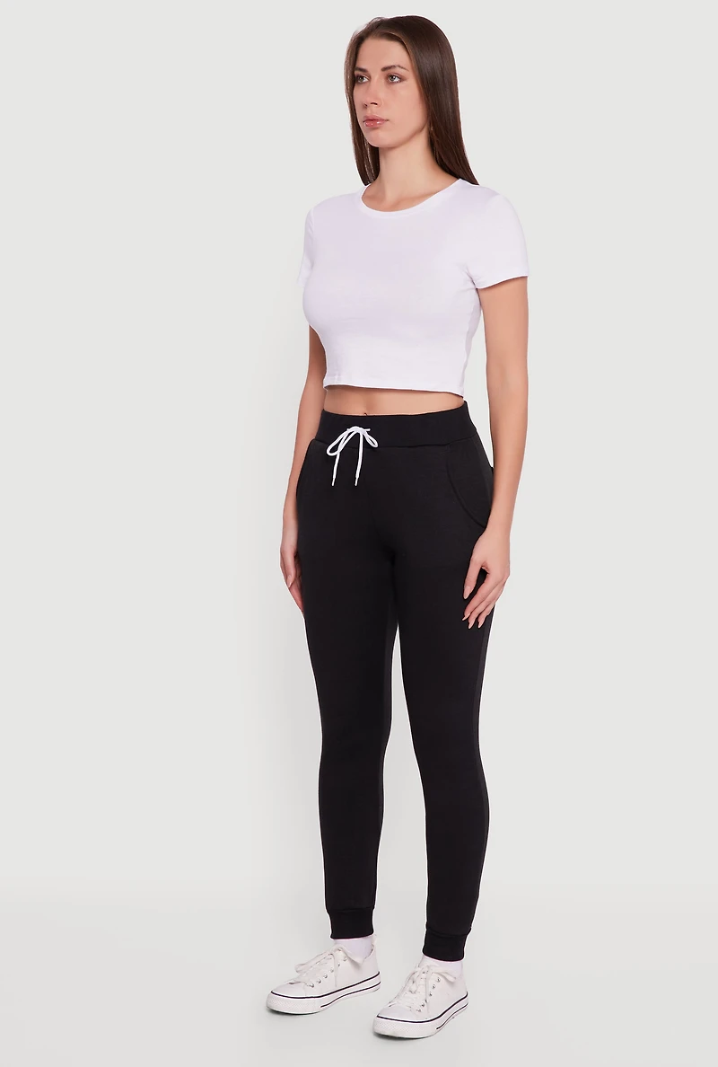 Womens Drawstring Waist Slim Joggers, S