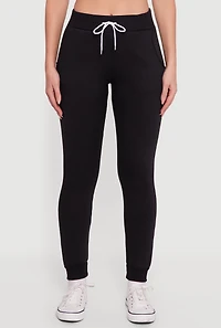 Womens Drawstring Waist Slim Joggers, L