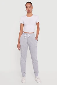 Drawstring Waist Slim Joggers