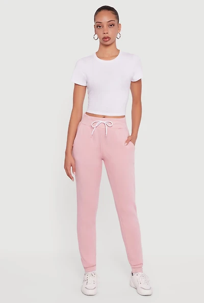 Drawstring Waist Slim Joggers