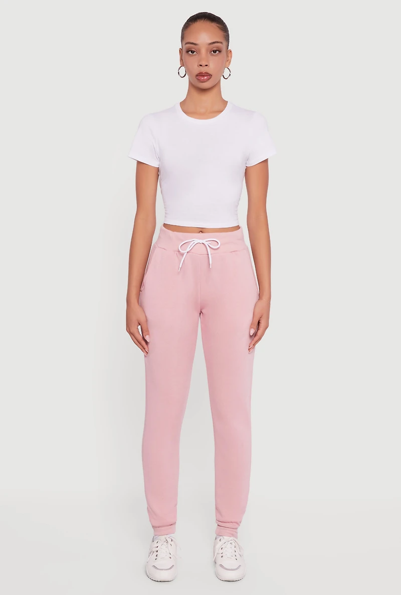 Drawstring Waist Slim Joggers