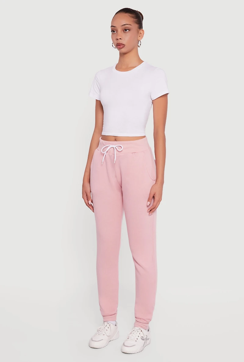 Drawstring Waist Slim Joggers