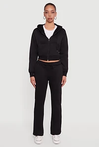 Drawstring Waist Slim Bootcut Sweatpants