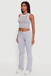 Drawstring Waist Slim Bootcut Sweatpants