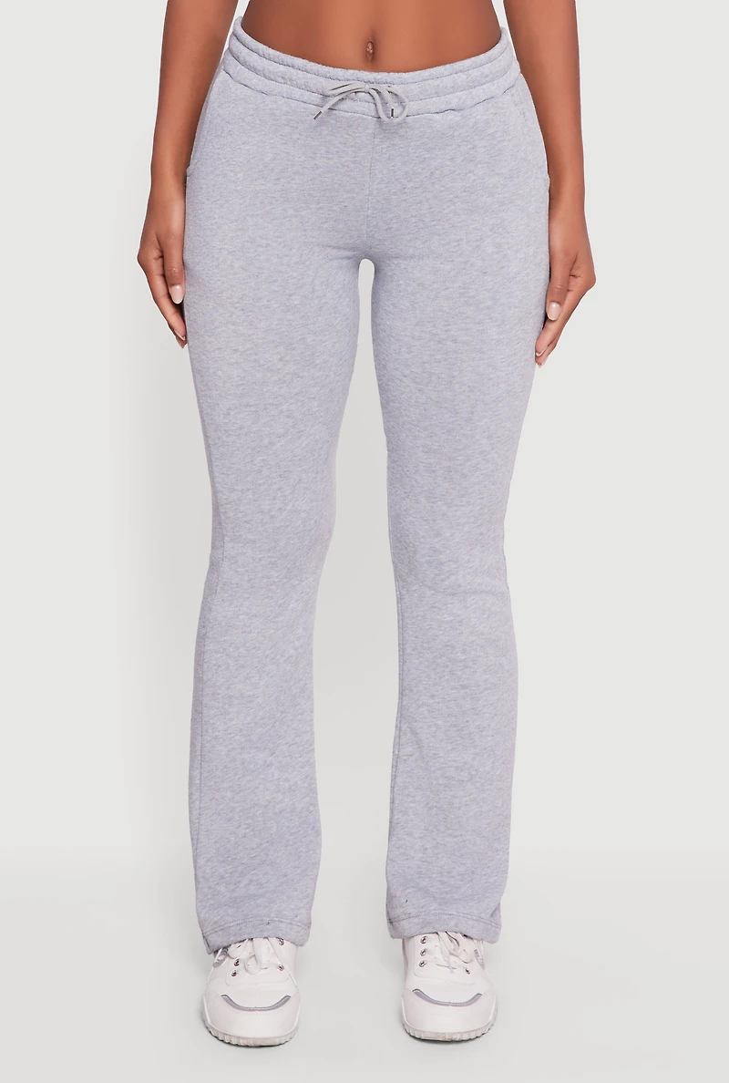 Drawstring Waist Slim Bootcut Sweatpants