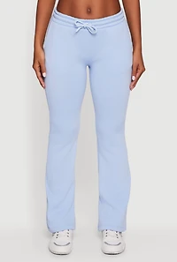 Womens Drawstring Waist Slim Bootcut Sweatpants, Blue, Size L