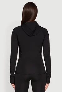 Lightweight Puffer Detail Hooded Active Jacket