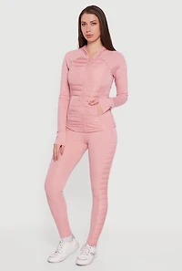 Quilted Side Pull On Leggings