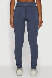 Womens High Waisted Leggings with Zip Pocket Detail, Blue, Size L