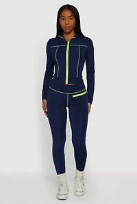 High Waisted Leggings with Zip Pocket Detail