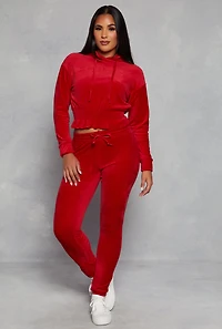 Velour Smocked Hem Pullover Hoodie