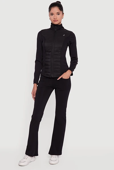 Womens Slim Bootcut Active Pants with Front Pockets,