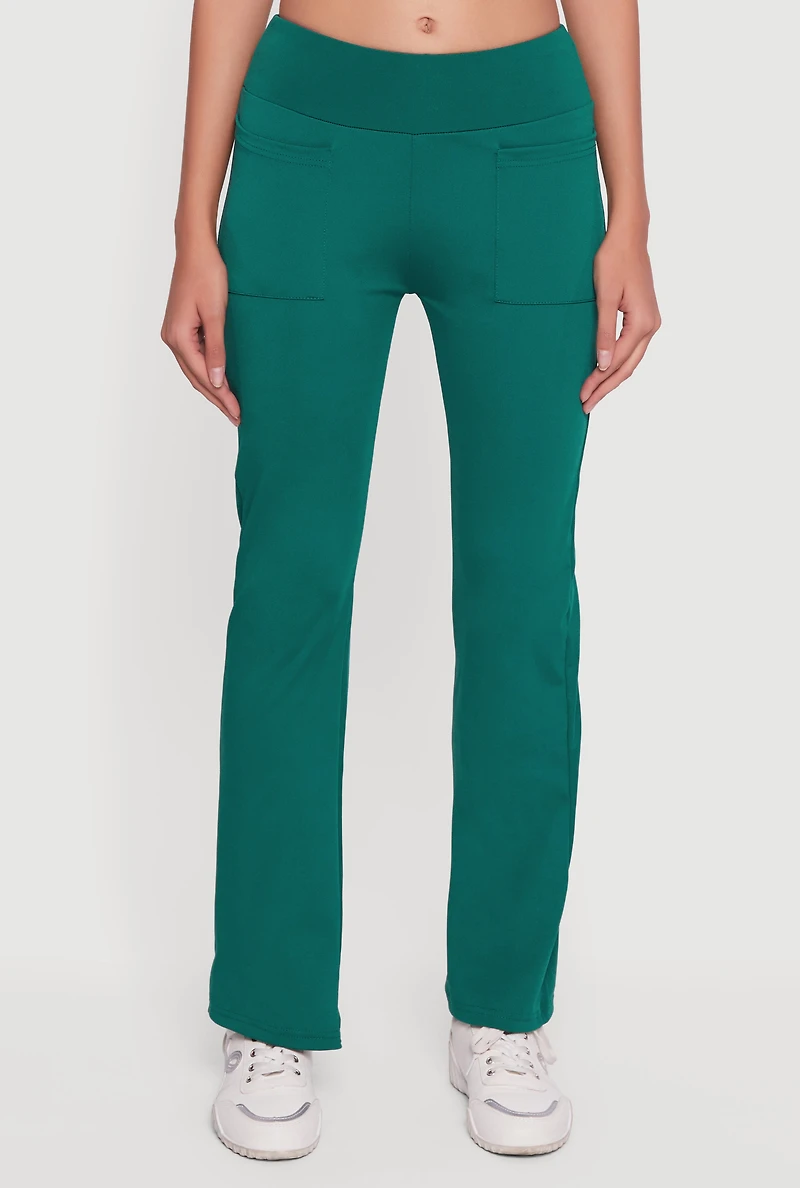 Slim Bootcut Active Pants with Front Pockets