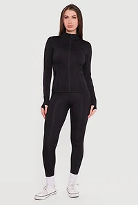 Solid High Waisted Pull On Leggings