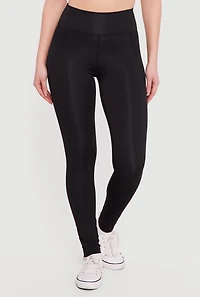 Solid High Waisted Pull On Leggings