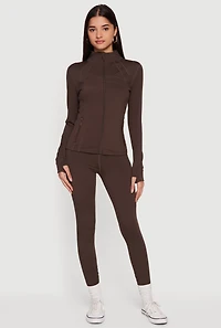 Solid High Waisted Pull On Leggings