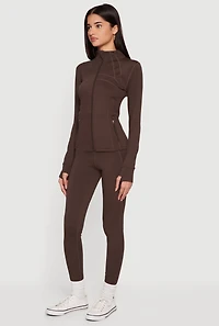 Solid High Waisted Pull On Leggings