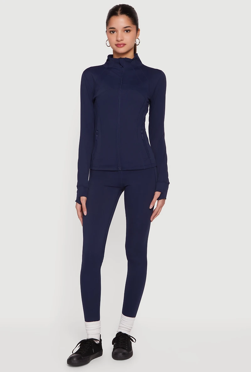 Solid High Waisted Pull On Leggings