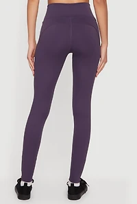 Solid High Waisted Pull On Leggings