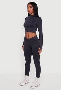 Seamless Acid Wash Cropped Track Jacket
