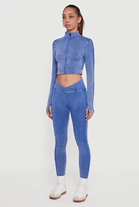 Seamless Acid Wash Cropped Track Jacket