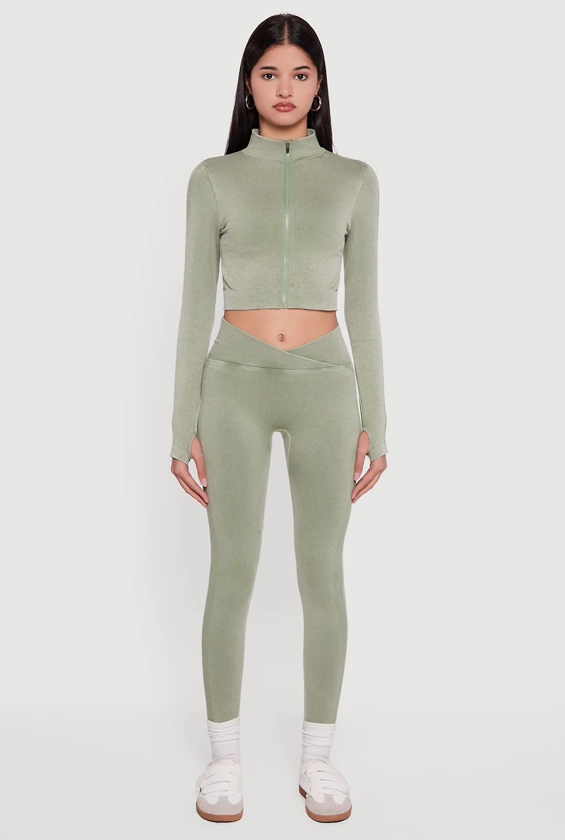 Seamless Acid Wash V-Waist Leggings