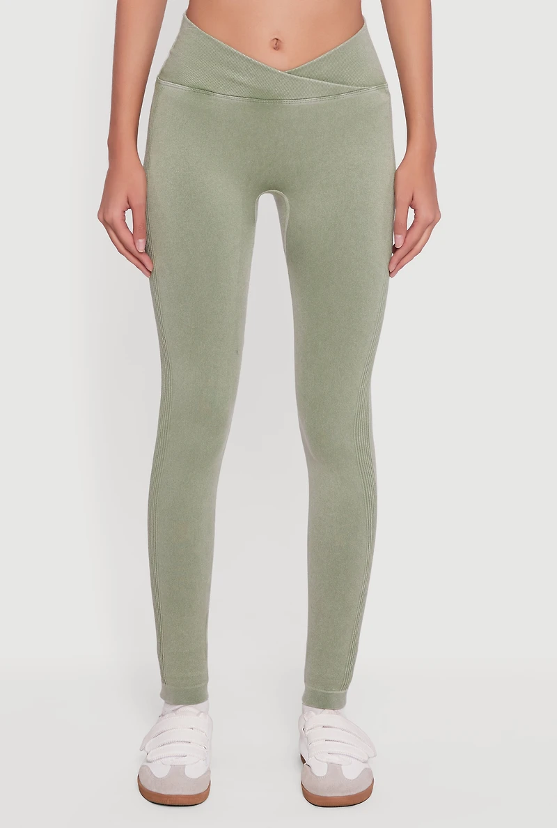 Seamless Acid Wash V-Waist Leggings