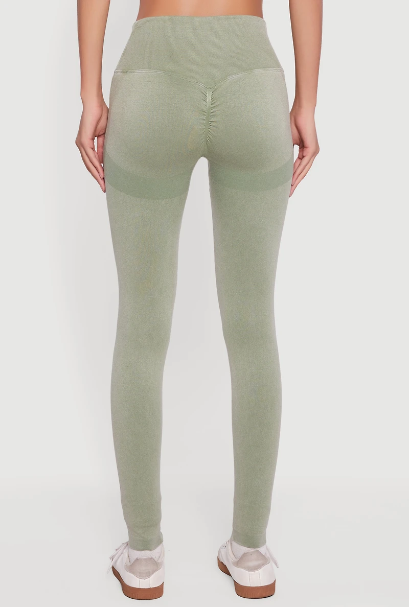 Seamless Acid Wash V-Waist Leggings