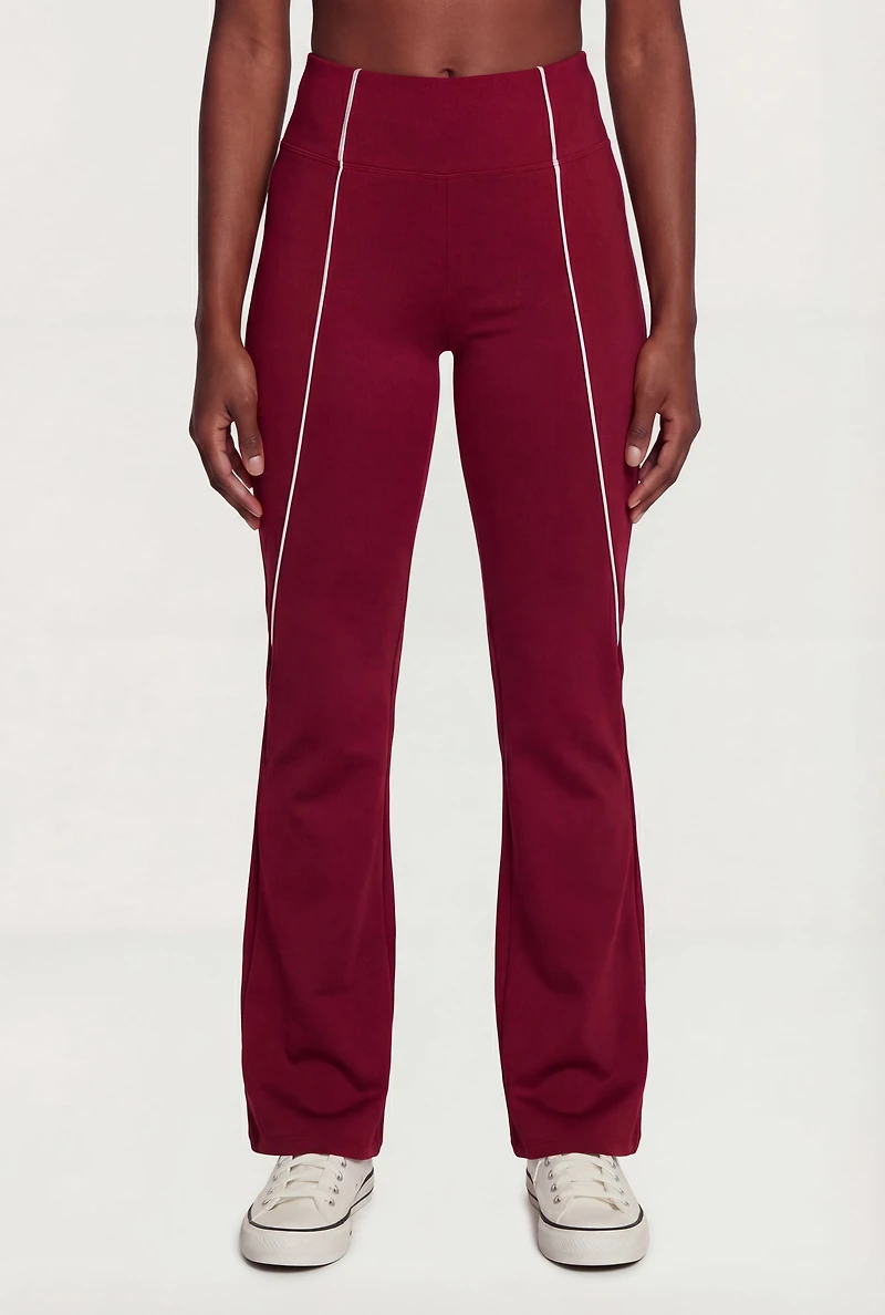 Contrast Trim Straight Leg Sweatpants