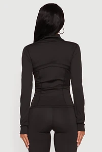 Zip Front Mock Neck Long Sleeve Track Jacket