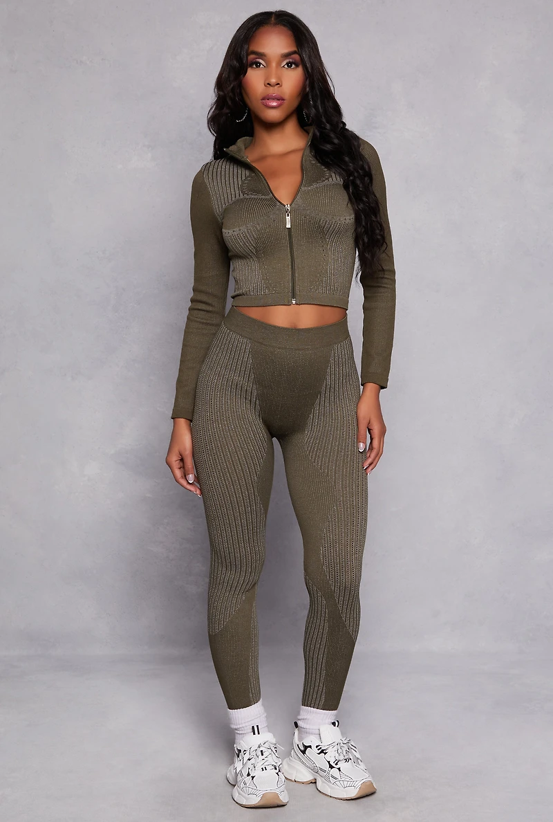 Seamless Laser Cut Detail Cropped Track Jacket