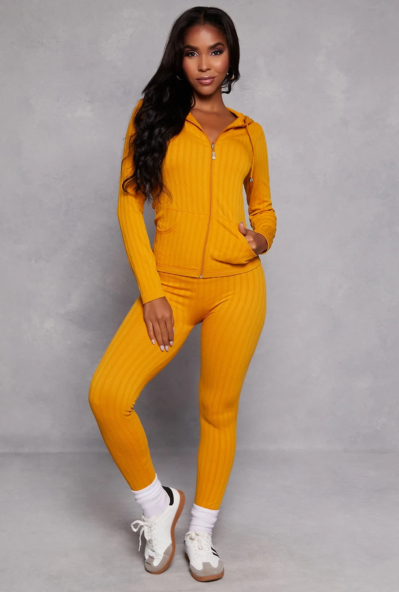 Womens Seamless Shadow Stripe Zip Hooded Top, Yellow, Size S-M