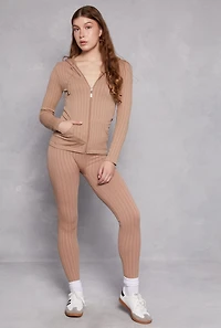 Womens Seamless Shadow Stripe Zip Hooded Top, S-M