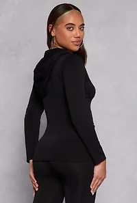 Seamless Zip Front Hooded Top