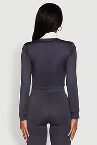 Color Block Long Sleeve O-Ring Zip Front Track Jacket