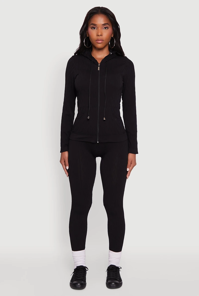 Womens Seamless Geometric Patterned Leggings, S-M