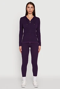 Womens Seamless Geometric Patterned Leggings, Purple, Size S-M