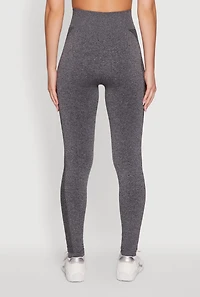 Womens High Waisted Marled Seamless Leggings, Grey,