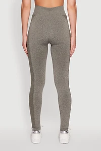 Womens High Waisted Marled Seamless Leggings, Grey,