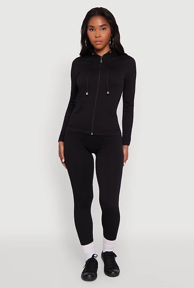Womens Seamless Textured Knit High Waisted Leggings, Black, Size S-M