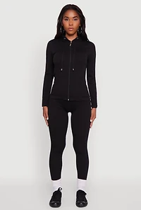 Womens Seamless Textured Knit High Waisted Leggings, S-M