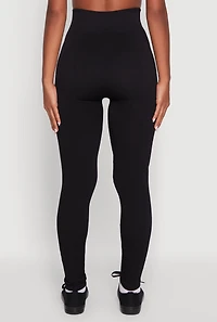 Womens Seamless Textured Knit High Waisted Leggings, S-M